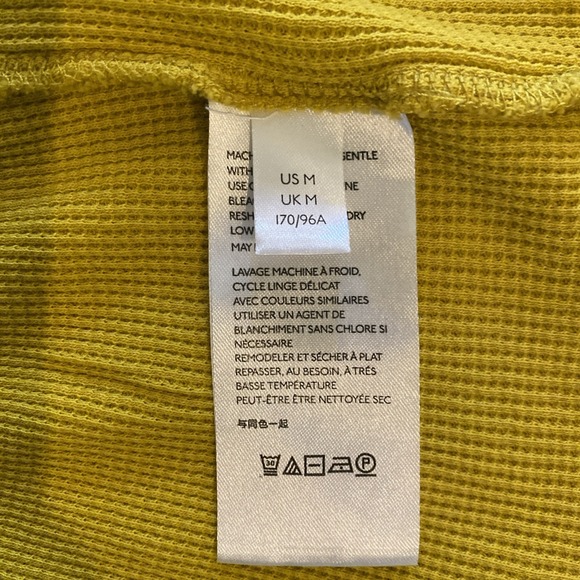 ANTHROPOLOGIE Maeve Mustard Yellow Tiered Long Sleeve Ribbed Top // M‎ - Picture 12 of 13